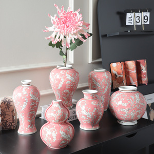 Jarrón de porcelana azul y blanca hecho a mano, florero de cerámica estilo dinastía Song china para centros de mesa de boda, decoración del hogar - Product Image 1