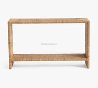 Table basse moderne en bois massif noir avec rembourrage doré, nouvelle conception