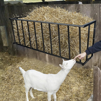 Mangeoire à foin de 27 pouces, capacité de 16 gallons, mangeoires d'angle en métal pour chèvres et moutons, montage mural suspendu