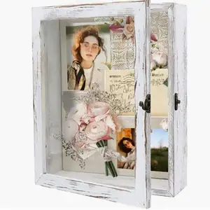 11X14 Inci Kayu Besar Bunga Memorial Tampilan Kotak Bayangan untuk Kenang-kenangan Bayi Foto Pernikahan Memorabilia Tiket Penghargaan