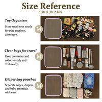 4 pochettes à fermeture éclair en PET transparent rigide, portables et multifonctions, pour sacs de voyage, couches et cosmétiques