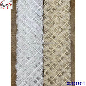 가벼운 패션 소프트 3D 장미 나비 꽃 러플 튤 자수 스팽글 레이스 원단 5야드 웨딩 파티 의류 - Product Image 4