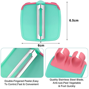 Gadget de cuisine intelligent pour la maison, éplucheur de fruits et légumes double lame en plastique et acier inoxydable - Product Image 2