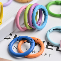Gantungan Kunci Logam Warna Permen Model O Ring dengan Trigger, Bahan Zinc Alloy, Dilengkapi Kompas, Aksesoris Gantungan Tas dan Dompet