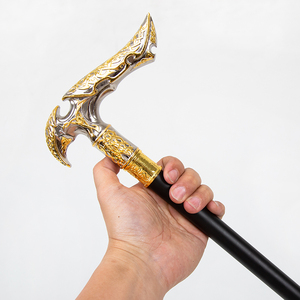 Canne décorative double thème <span class=keywords><strong>Diable</strong></span> et Ange en or blanc – Bâton décoratif pour Cosplay/Fête/Halloween, 93 cm, conception antidérapante - Product Image 5