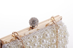 Wholesale Fashion Elegant Handmade Beaded <strong>Handbag</strong> Women Clutch Purse Lady <strong>Pearl</strong> Evening Bag - Product Image 3