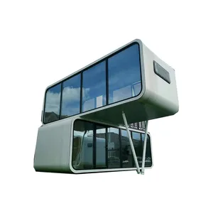 Apple Cabin 20 pieds 40 pieds Extérieur Moderne Intelligent Préfabriqué Petite Maison Capsule Maison Mobile Bureau Espace Capsule avec Cuisine