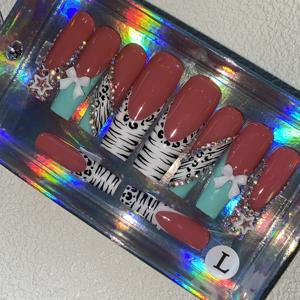 Oferta Especial: 10 Uñas Postizas Acrílicas Reutilizables con Diseño <span class=keywords><strong>de</strong></span> Pato, Hechas a Mano, <span class=keywords><strong>para</strong></span> Niños, Modelo Cuadrado con Patrón Artificial - Product Image 2