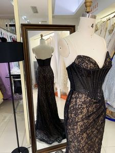 Nuovi Abiti <span class=keywords><strong>da</strong></span> Sera di Lusso con Catene e Perline, Vestiti Lunghi Neri <span class=keywords><strong>da</strong></span> <span class=keywords><strong>Principessa</strong></span> per Donne - Product Image 3