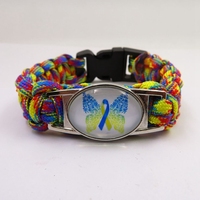 Bracelets Infinity Puzzle Piece, sensibilisation à l'autisme, syndrome de Down, bracelets en paracorde arc-en-ciel, breloques, bijoux pour femmes et hommes