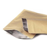 Groothandel Biologisch afbreekbare vochtbestendige voedselveilige aluminium gelamineerde kraftpapier zakken met hersluitbare ritssluiting, op maat gemaakte capaciteit voor koffie