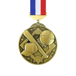 Colección Yiwu, medallas de béisbol personalizadas profesionales, medallas y trofeos deportivos personalizados, premio al por mayor, medallas deportivas de Metal