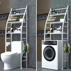 Wholesale Metal No-Punch Toilet Floor Rack for Bathrooms Restroom <strong>Wash</strong> <strong>Machine</strong> Storage <strong>Shelf</strong> - Product Image 5