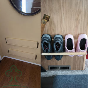 Wall Mounted Wooden <strong>Shoe</strong> <strong>Rack</strong> - Modern &amp; <strong>Small</strong> <strong>Shoe</strong> Storage Solution for <strong>Shoes</strong> and Boots in Narrow Spaces, Entryways,or Hallways - Product Image 6