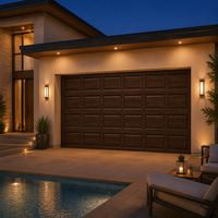 Porte de garage sectionnelle en aluminium à grain de bois naturel, sans entretien, pour la rénovation de villas de luxe