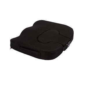 Coussin de siège en mousse à mémoire de forme noir rectangulaire pour chaise, soutien lombaire - Product Image 1