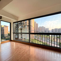 Ventana Corredera de Aluminio con Aislamiento Acústico y Cerradura de Seguridad Antirrobo, de Deslizamiento Suave y Múltiples Vías, para Cocina y Comunidades
