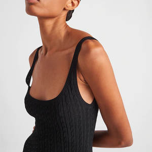 Fabricant de tricots sur mesure, <span class=keywords><strong>robe</strong></span> élégante en laine et <span class=keywords><strong>cachemire</strong></span> <span class=keywords><strong>noire</strong></span> sans manches, design tricoté, vêtements pour femmes, <span class=keywords><strong>robe</strong></span> décontractée, <span class=keywords><strong>robe</strong></span> <span class=keywords><strong>pull</strong></span> pour femmes - Product Image 3