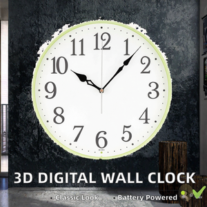 Horloge murale analogique ronde, mouvement à quartz silencieux, simple face, pour salon, décoration de la maison - Product Image 2