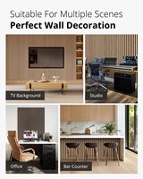 Panneau mural en bois à lattes en PVC MDF HDF Placage bois Décoration intérieure Panneau acoustique Akupanel