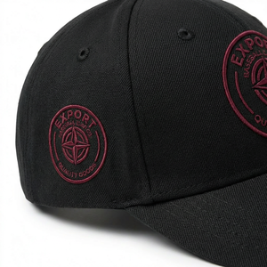 Casquette de baseball à 6 panneaux avec logo personnalisé brodé, en coton sergé noir de haute qualité, motif lettres, fermeture snapback, ajustable, pour hommes et femmes, sport - Product Image 2