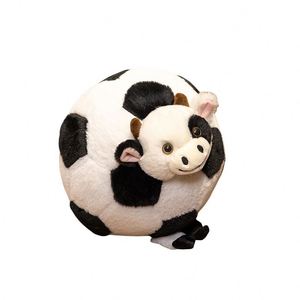 Peluche Vache Football Créative et Mignonne, Coussin Vache Rembourré en Coton PP, Hauteur 31-50cm, pour Enfants de Maternelle, Poupée de Confort - Product Image 5
