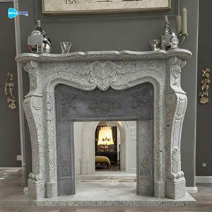 संगमरमर के फायरप्लेस के चारों ओर संगमरमर के फायरप्लेस के पास संगमरमर की फिकप्लेस मैटल को आंतरिक सजावट के लिए - Product Image 1