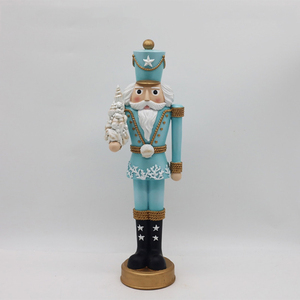 Tùy Chỉnh Sản Phẩm Mới Giáng Sinh Lễ Hội Trang Trí Nội Thất Phong Cách Hải Lý Màu Xanh <span class=keywords><strong>Nutcracker</strong></span> Bức Tượng Nhựa Người Lính Bức Tượng Nhà Bảng Trang Trí - Product Image 3