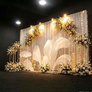 Metal Arch Wedding Props Applique Gauze Iron Petals Wedding Background Decoration Wedding Petals <b>Backdrop</b> Decoration for <b>Party</b> - Product Image 3