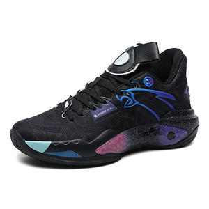 Chaussures de basket-ball pour hommes qui brillent dans le noir, baskets de haute performance pour le terrain, chaussures de sport respirantes en mesh avec semelle intermédiaire dégradée Galaxy - Product Image 1