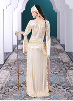 Robe de spectacle orientale de haute qualité avec paillettes dorées, tenue de danse du ventre Baladi Folk Saidi, 4 pièces
