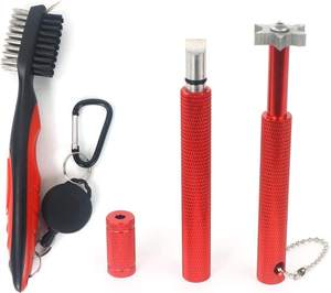 Juego de afiladores de palos de golf de gran venta: afilador de palos V y U, cepillo de limpieza de doble cara, herramienta limpiadora de afiladores de golf - Product Image 2