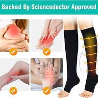 Bas de compression pour mollets unisexes Medias Classe 2, prévention des varices, compression graduelle, chaussettes élastiques à bout ouvert, hauteur genou