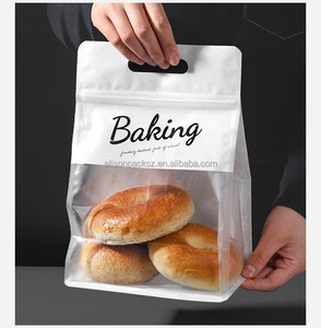 Tùy chỉnh in bên <span class=keywords><strong>gusset</strong></span> Túi đáy vuông Túi giấy Kraft cho bánh mì nướng bao bì thực phẩm với cửa sổ rõ ràng - Product Image 5