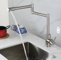 Robinet de cuisine rotatif chaud/froid en acier inoxydable 304 de haute qualité avec cartouche céramique et finition chromée – Offre Spéciale
