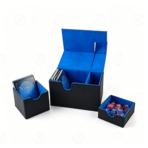 Caja de Almacenamiento de Cartas Coleccionables de Doble Compartimento, Popular, de Cuero PU, Unisex, para Juegos de Cartas - Product Image 1