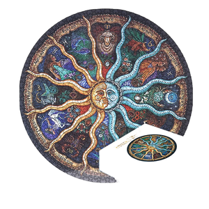 <span class=keywords><strong>Puzzle</strong></span> rond en papier laminé sur le thème du zodiaque pour adultes, <span class=keywords><strong>500</strong></span> pièces, jeu stimulant pour les soirées jeux, avec boîte cadeau - Product Image 1