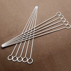 Espeto de aço inoxidável para churrasco, agulha para churrasco, ferramenta de acampamento, espeto de metal para churrasco, acessório para churrasco