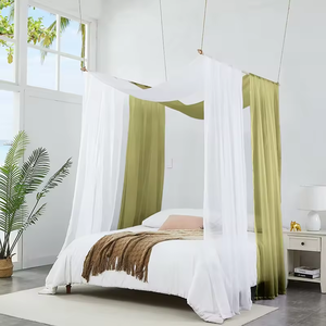 Vente en gros de rideaux de <span class=keywords><strong>lit</strong></span> modernes en mousseline de soie 140*550cm rideau à baldaquin pour la décoration de la chambre à coucher - Product Image 4