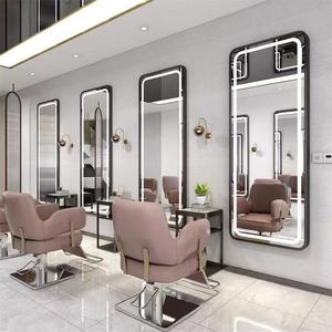 Salon-Specific Hairdressing <b>Mirror</b> Station Adjustable Single-Sided Wall-Mounted Dimmable <b>LED</b> <b>Light</b> Simple Style - Product Image 5