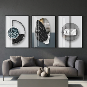 QKF Extra <b>Large</b> <b>Frame</b> Bright Geometry Portrait Canvas Wall Art Modern Home Living Room Bedroom Bathroom Original - Product Image 3