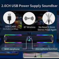 Barra de Sonido para Computadora COOMAER ST200 2.0, Múltiples Colores, Altavoces RGB Inalámbricos Activos con Bluetooth para Juegos, con Micrófono, Superventas
