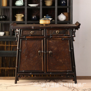 Mueble de Bambú para Té con Cajones, Estilo Antiguo, Caja de Almacenamiento de Bambú Lacado para Juego de Té, Mueble de Mesa - Product Image 3