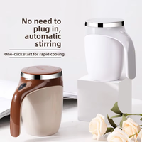 Nouveautés en gros : Tasse à café électrique magnétique à mélange automatique, isolée sous vide, en acier inoxydable, carrée, 500 ml/17 oz