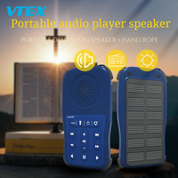 Lecteur audio solaire portable de conception nouvelle brevetée, étanche, avec lampe torche, mémoire 4 Go/8 Go, haut-parleur MP3 rechargeable IP54, prend en charge le format WAV