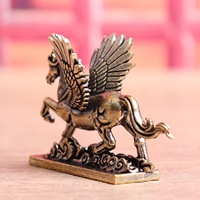 Cheval volant du zodiaque en laiton, cheval céleste, décoration de bureau rétro, décoration de table, animal de compagnie pour le thé, artisanat, ornement