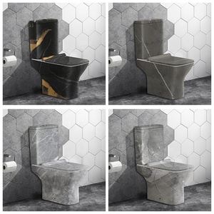 Inodoro de Cerámica de Dos Piezas con Sifón en P, Montado en el Suelo, Directo de Fábrica - Product Image 3