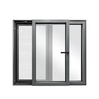 Ventana Corredera de Aluminio para Patio de Villa Moderna, con Marco Delgado, Perfil Estrecho y Gran Área de Vidrio, Precio de Fábrica