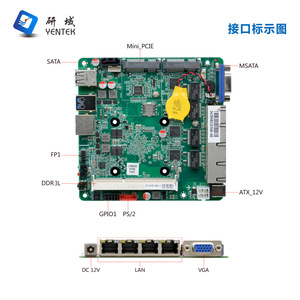 Carte mère Yentek Mini-ITX Intel J1900 LGA 1151 DDR3 monocanal avec réseau Gigabit pour contrôle industriel - Product Image 2