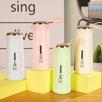 Bouteille d'eau en verre réutilisable portable de haute qualité à double paroi de 400 ml, avec logo personnalisé, multicolores, pour les voyages en plein air